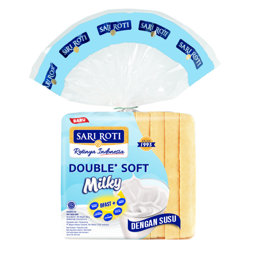 Sari Roti Tawar Double Soft Milky 8 Lembar 360gram