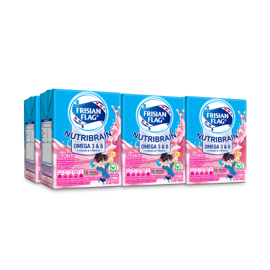 Frisian Flag UHT Nutribrain Strawberry Multipack 6x115ml 6pcs