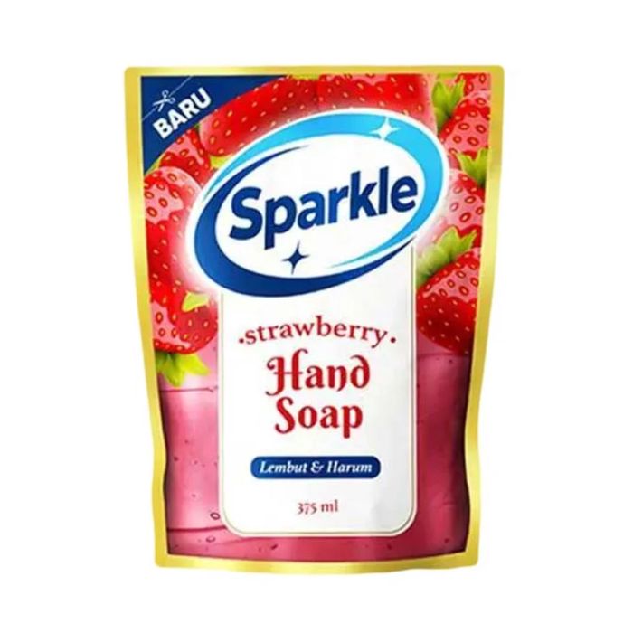 Sparkle Handsoap Strawberry Pouch Sabun Cuci Tangan 375ml