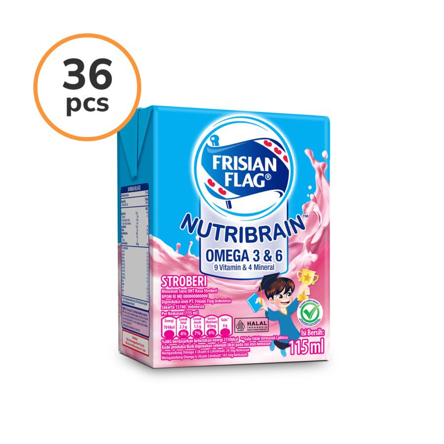 Frisian Flag UHT Nutribrain Strawberry 115ml 1 dus 36pcs