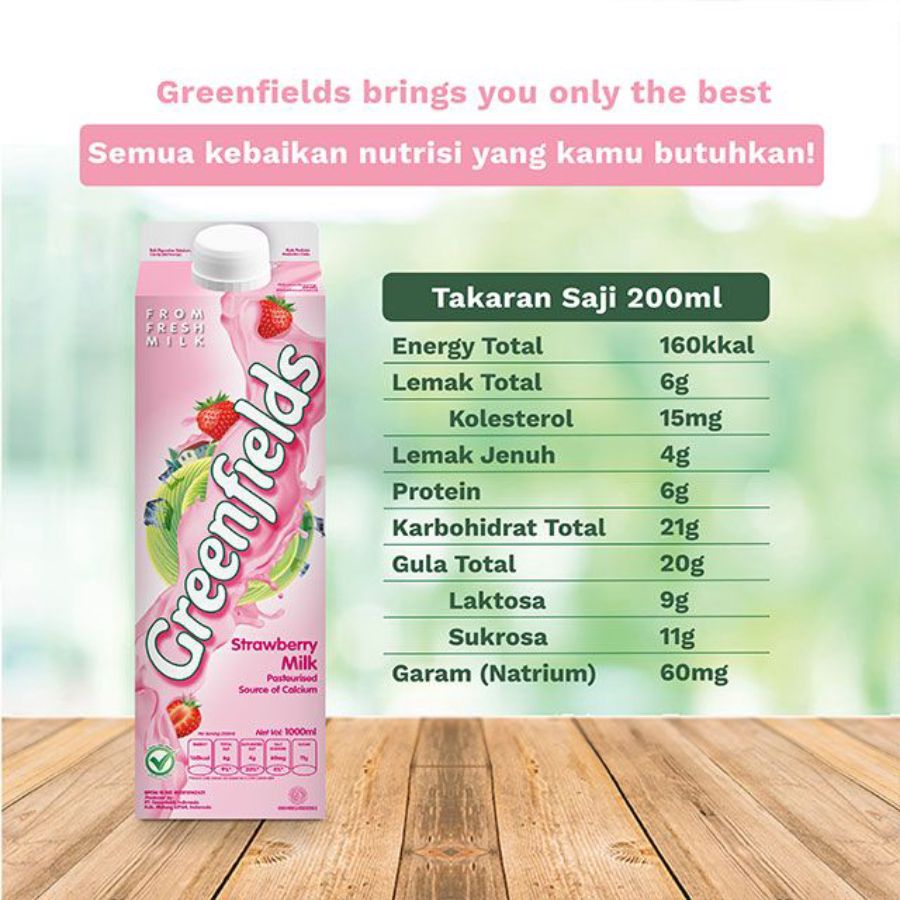 Greenfields Fresh Milk Strawberry 950ml