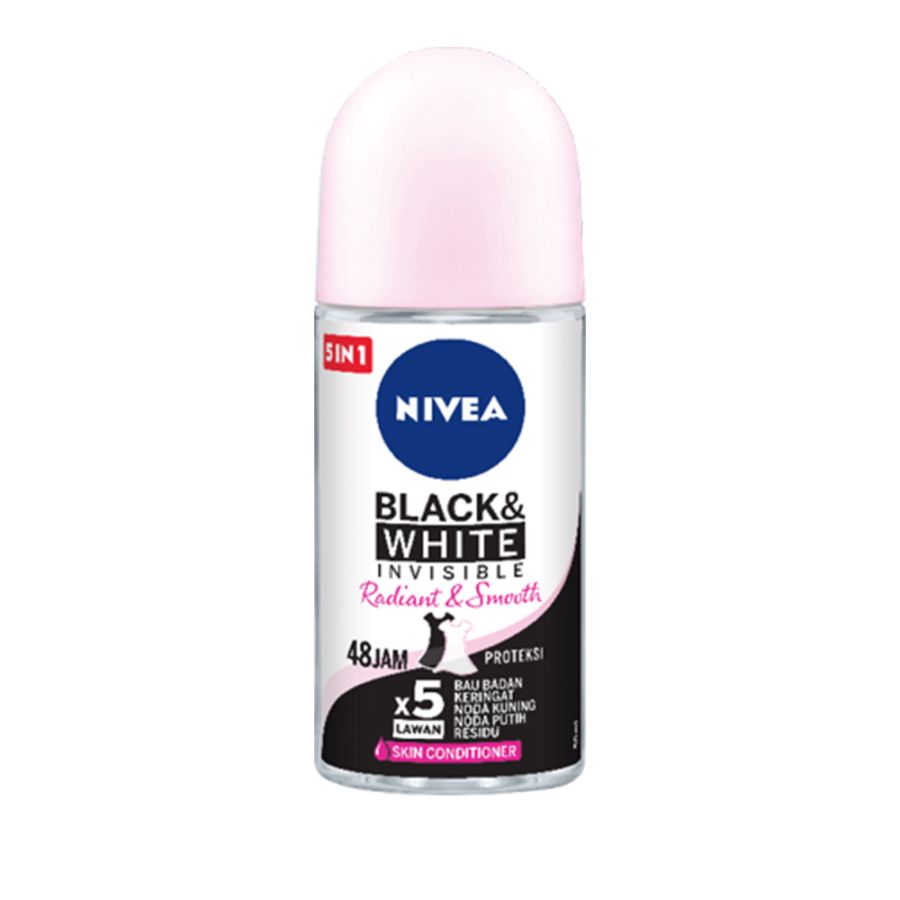 NIVEA Deodorant Black & White Invisible Radiant & Smooth Roll-On 50ml