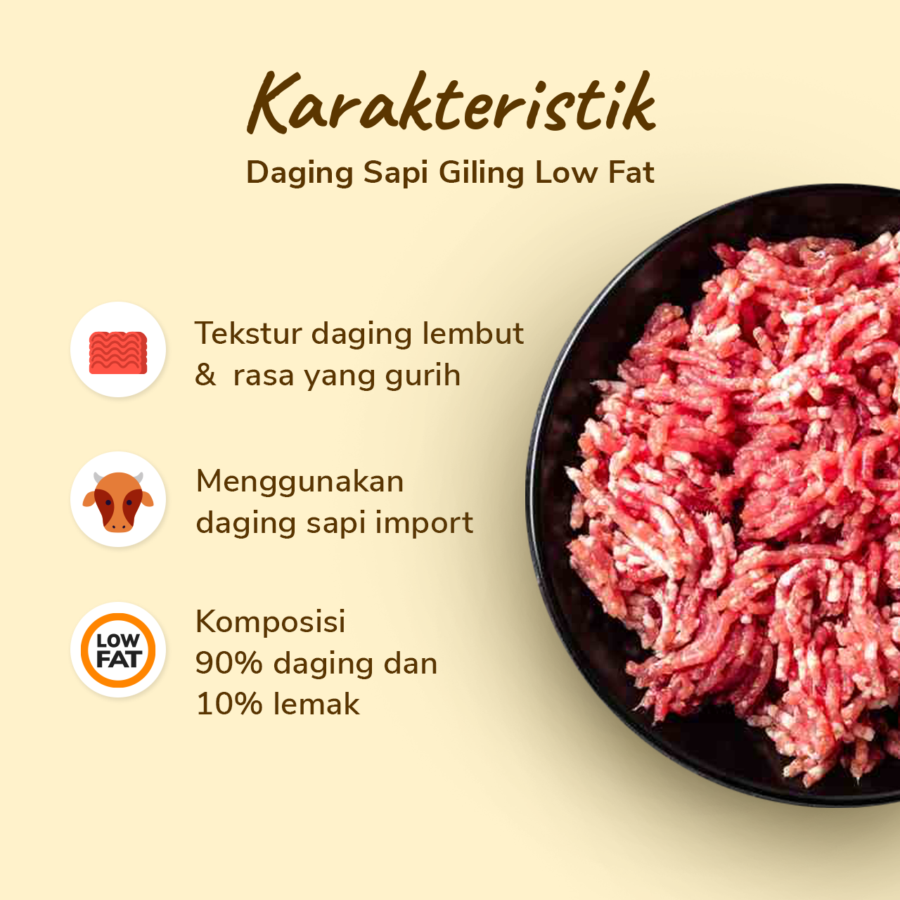 Daging Sapi Giling Low Fat Import 500gram