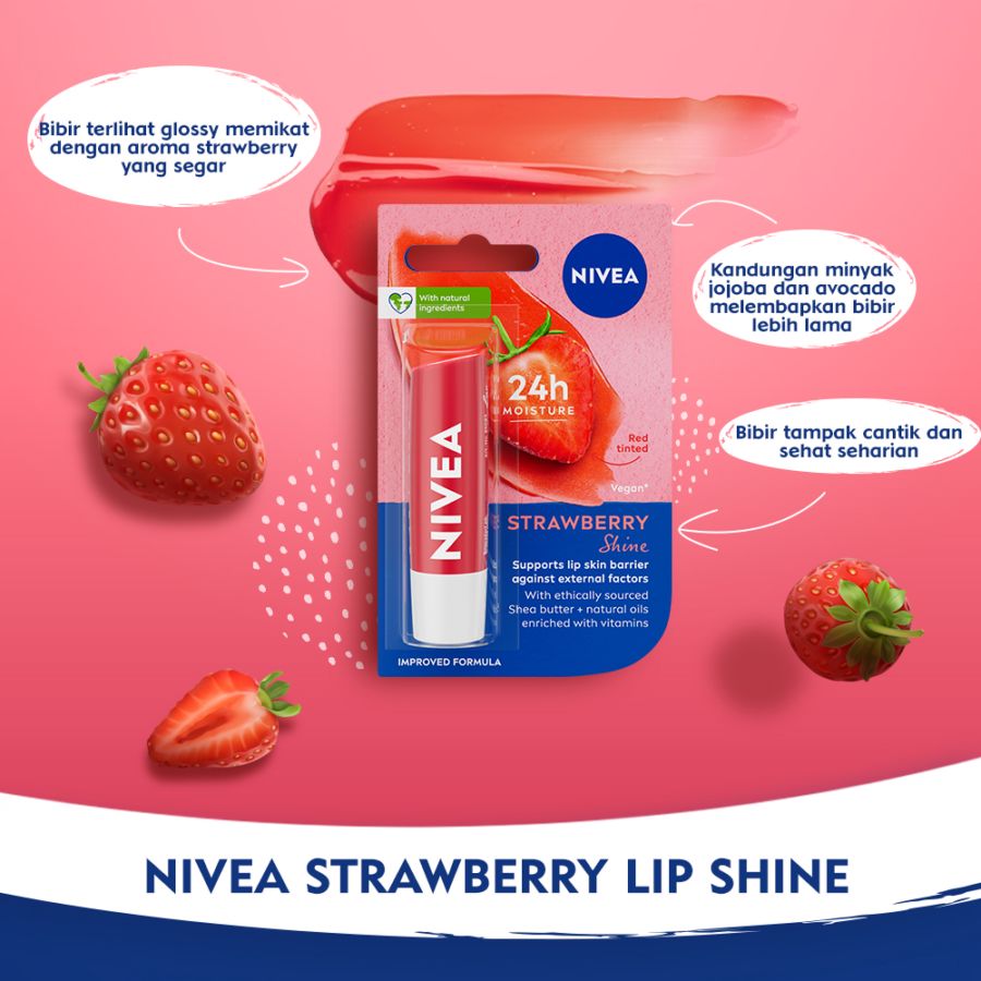 Nivea Strawberry Shine Lip Balm 4gram