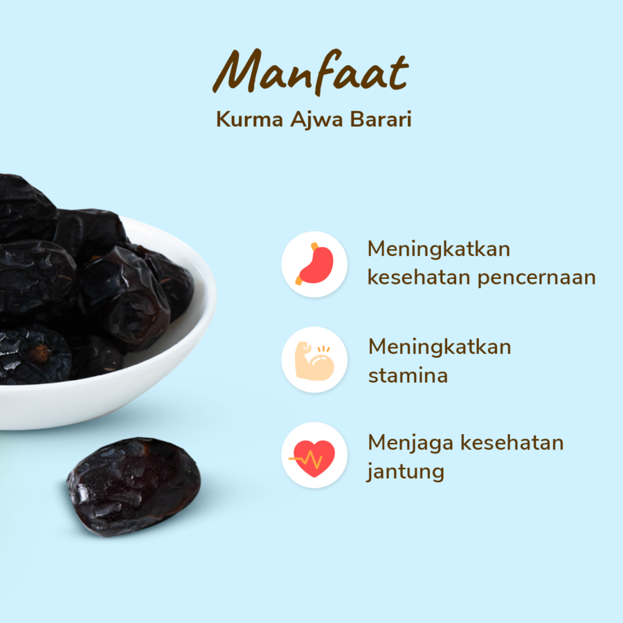 Kurma Ajwa Barari Premium Plastic Box 500gram