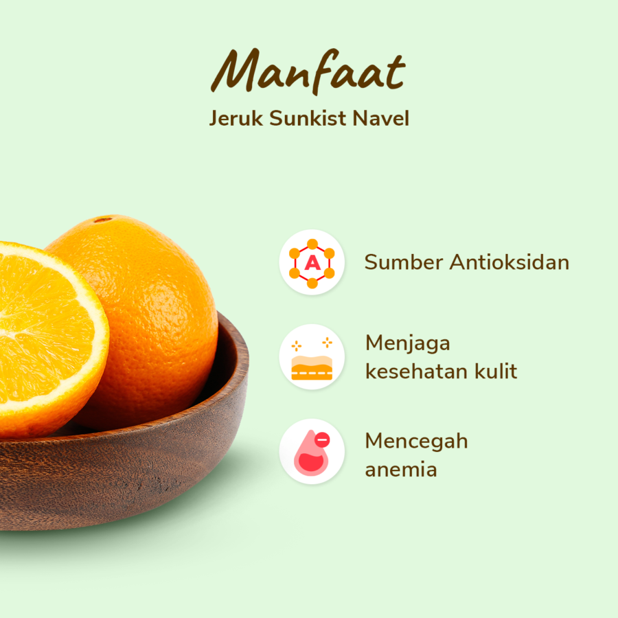 Jeruk Sunkist Navel Seedless Astro Farm 2-3 pcs 460-500 gram