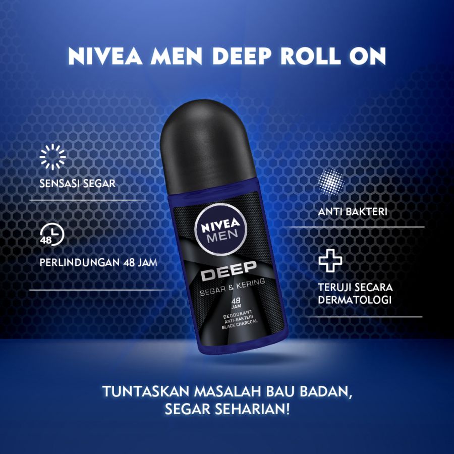Nivea Men Deep Darkwood Deodorant Roll On 50ml