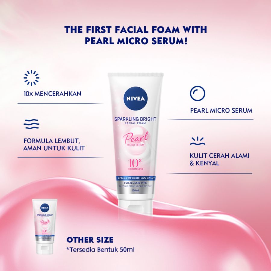 Nivea Sparkling Bright Pearl Micro Serum Facial Foam 100ml