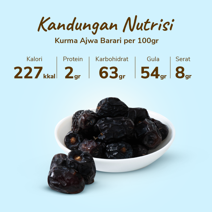 Kurma Ajwa Barari Premium Plastic Box 500gram