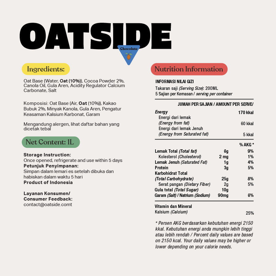 Oatside Oat Milk Chocolate 1000ml