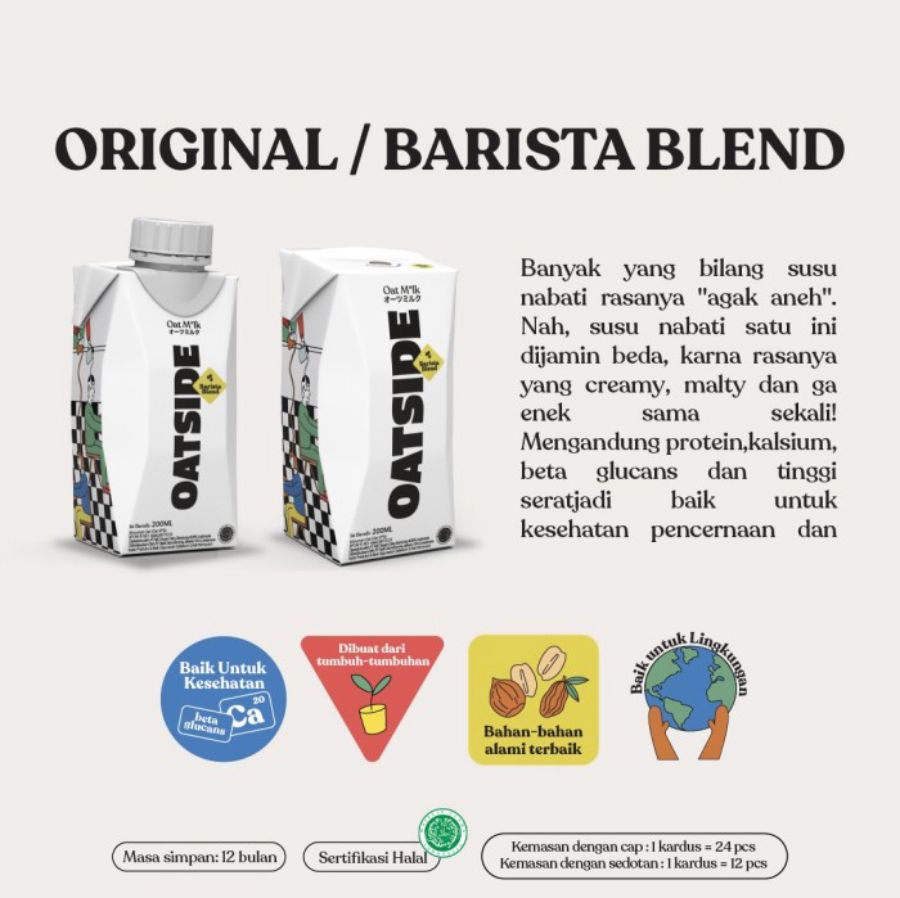 Oatside Oat Milk Barista Blend Straw Dus 200ml 24pcs