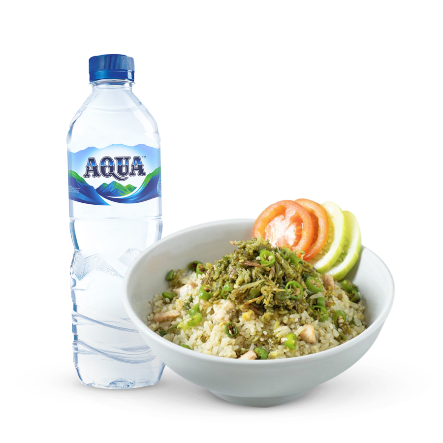 Bundle Aqua 600ml & Nasi Goreng Ayam Cabe Ijo
