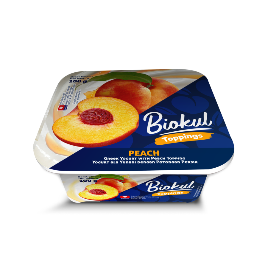 Biokul Yogurt Greek With Topping Peach 100gram