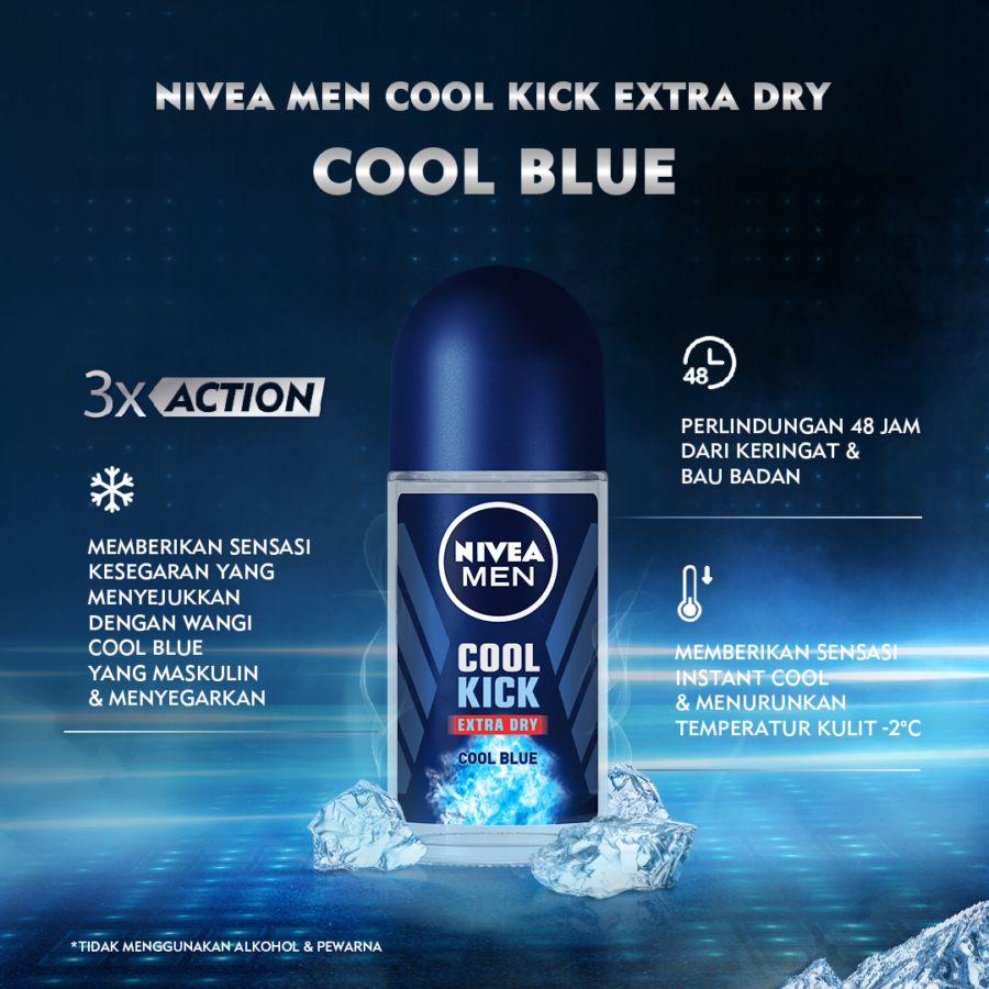 Nivea Men Cool Kick Blue Deodorant Roll On 50ml