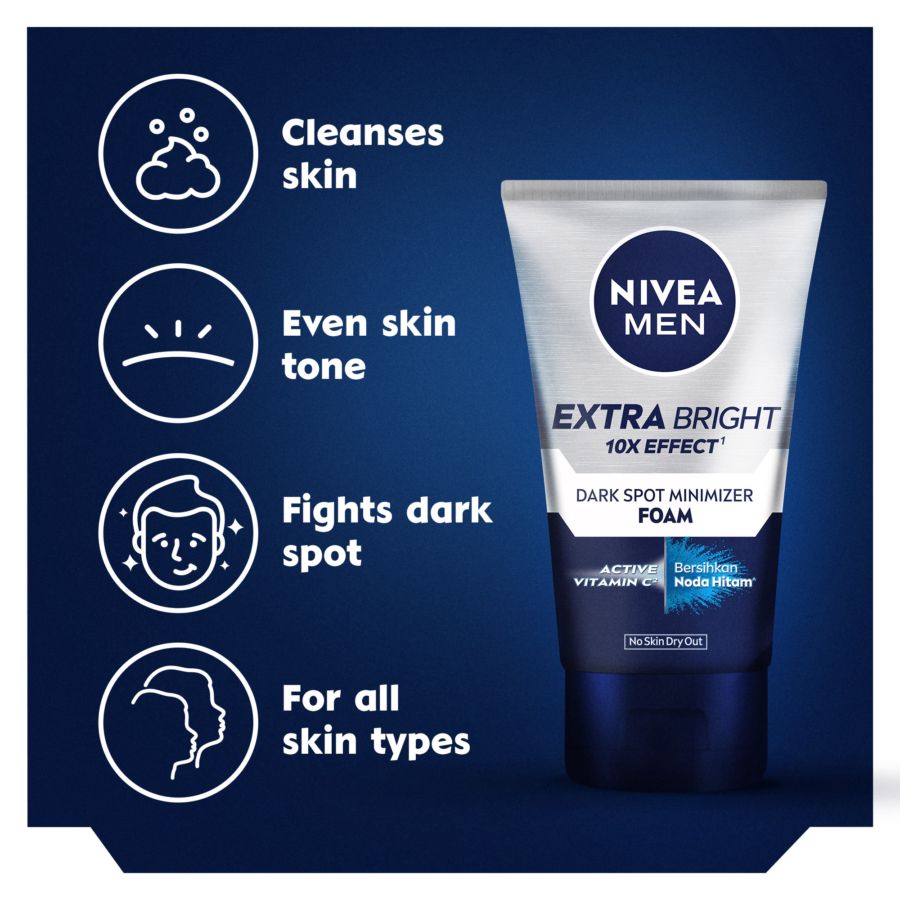 NIVEA MEN Extra White Dark Spot Minimizer Foam 50ml