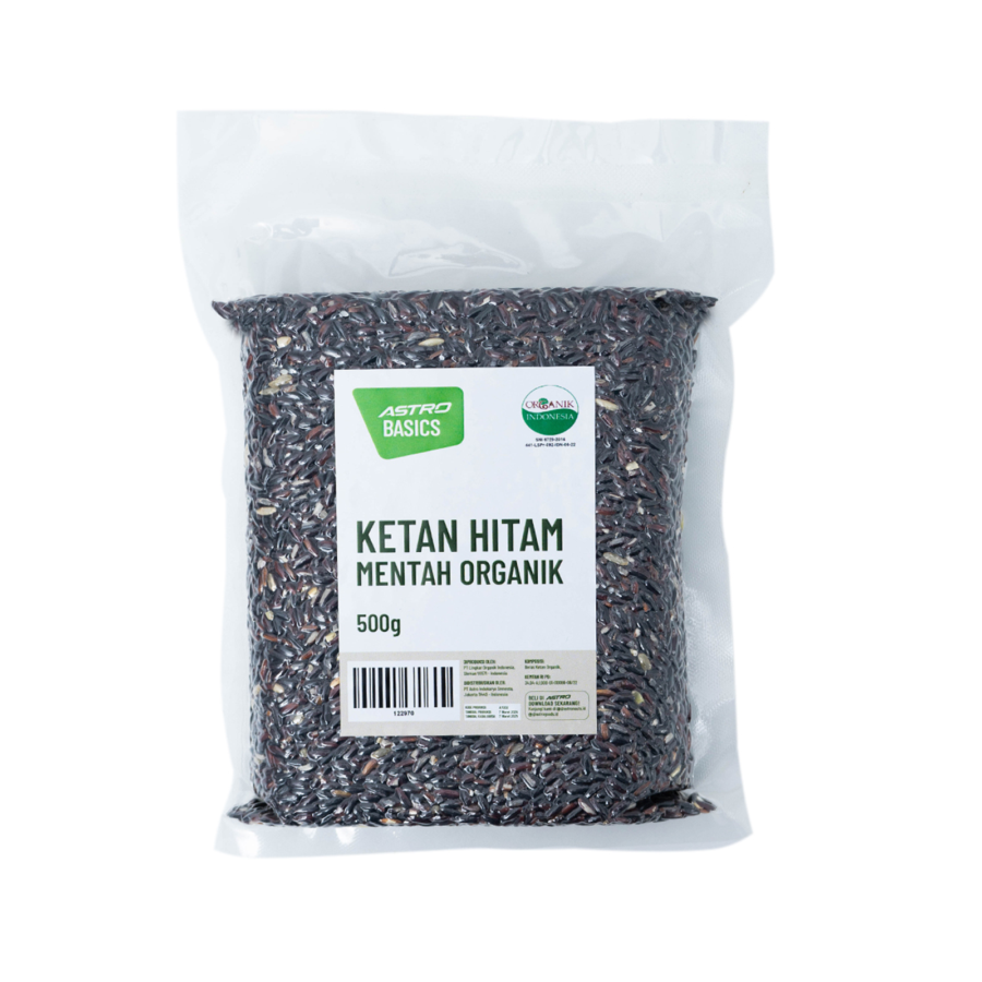 Ketan Hitam Mentah Organik Astro Basics 500gram