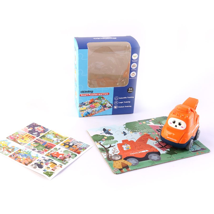 Okiedog Smart Puzzle & Cars Crane/Mainan Mobil Dan Puzzle Anak 1pcs