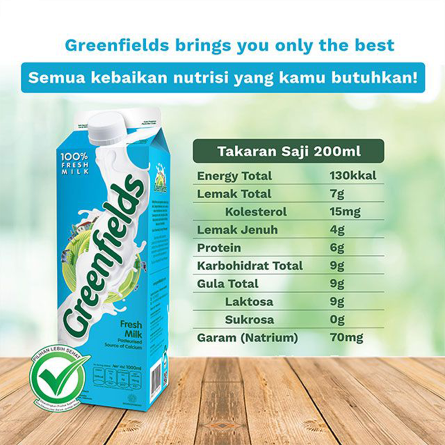 Greenfields Fresh Milk Full Cream 950ml