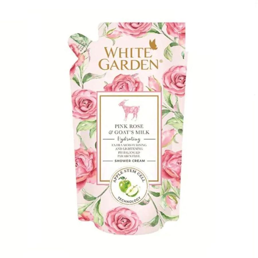 White Garden Hydrating Pink Rose & Goat Milk Shower Cream Refill 900ml
