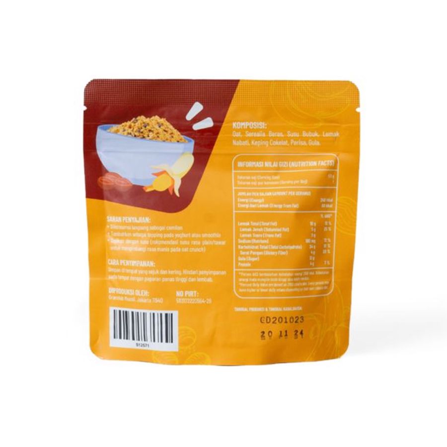 Oat Crunch Banana Choco Chips Astro Goods 50gram