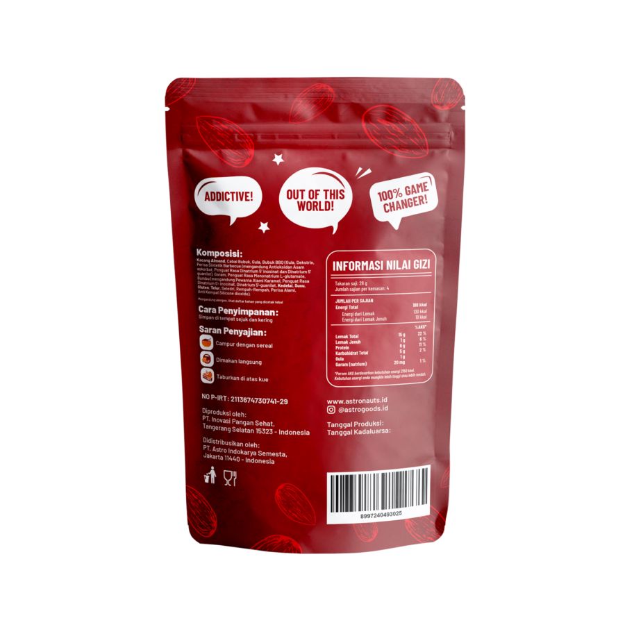 Crunch Almonds Spicy Sweet Astro Goods 100gram