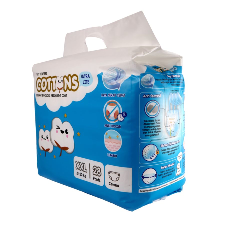 Cottons Baby Ultra Lite XXL28 Diapers Pants 1pack