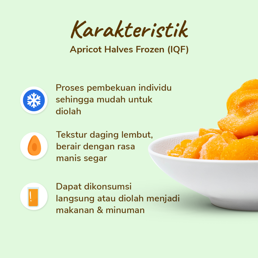 8 Fruitz Apricot Halves Frozen (IQF) 500gram