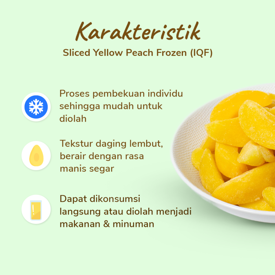 8 Fruitz Yellow Peach Sliced Frozen (IQF) 500gram
