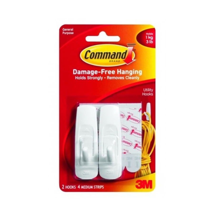 [INVALID] 3M Command Gantungan Serba Guna Sedang Medium Hook 2pcs/Kebutuhan Pakaian