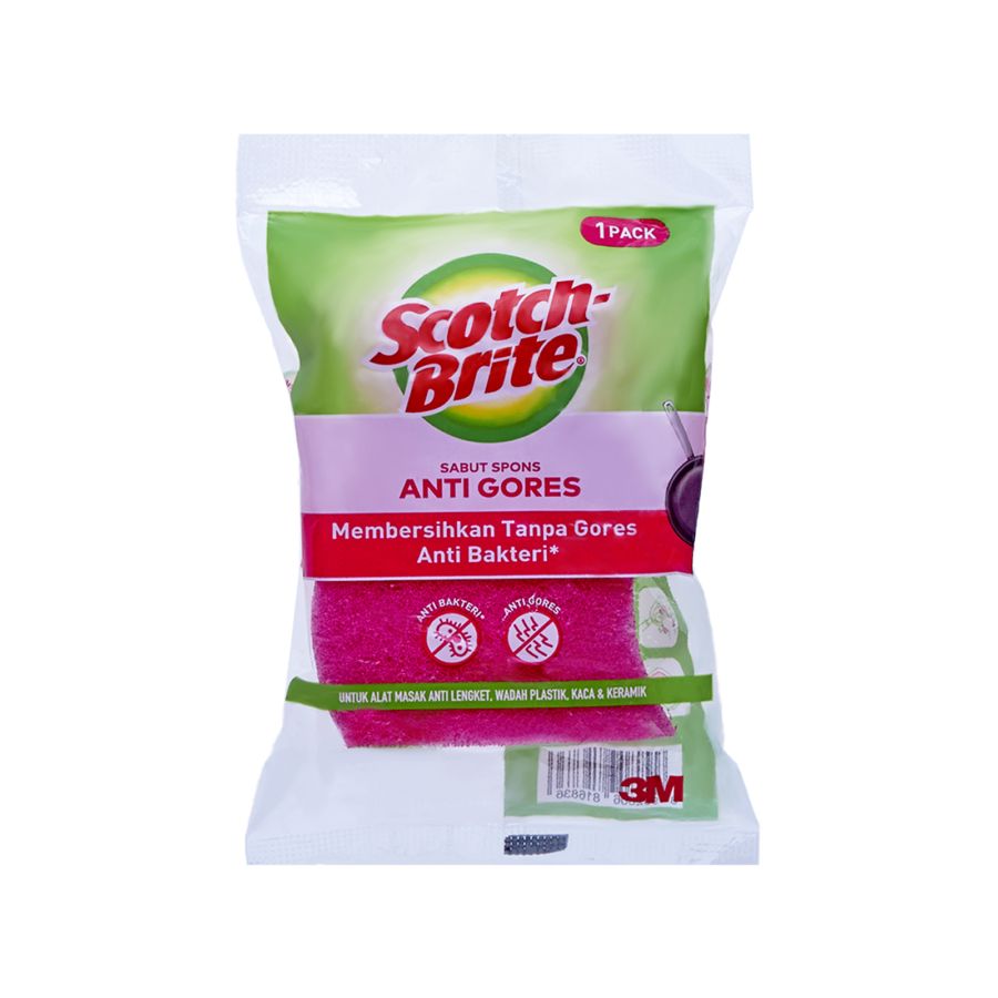 3M Scotch-Brite Sabut Spons Anti Gores Anti Bakteri Easy Clean Isi 1/Alat Pembersih 1pcs