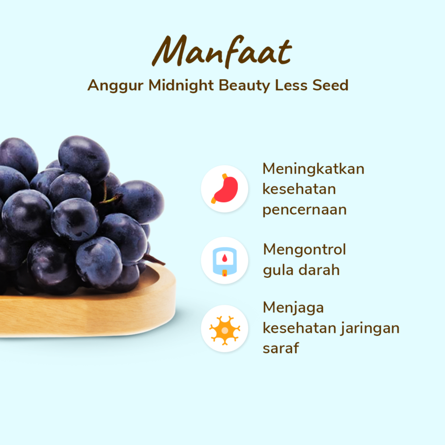 Anggur Midnight Beauty Less Seed Premium Astro Farm 450-500 gram