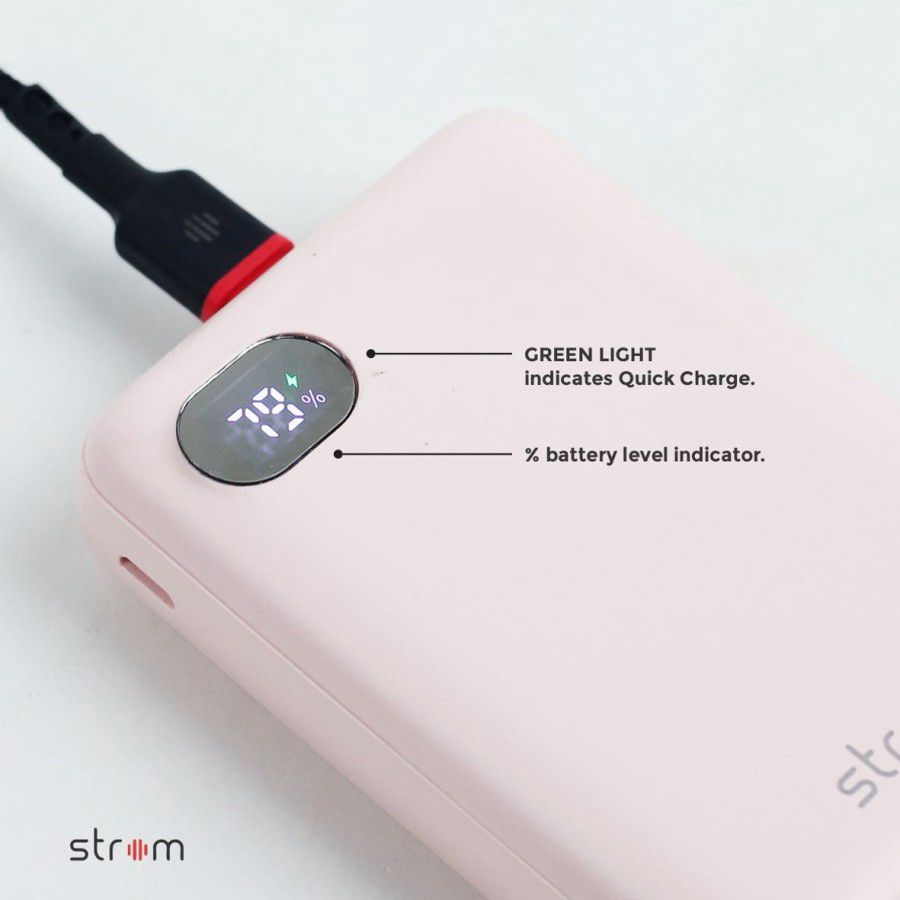 Strom Bitte Smallest Qc Pd Power Bank 10000Mah Real Capacity Pink 1pcs
