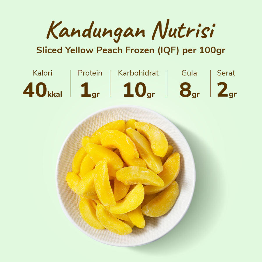 8 Fruitz Yellow Peach Sliced Frozen (IQF) 500gram
