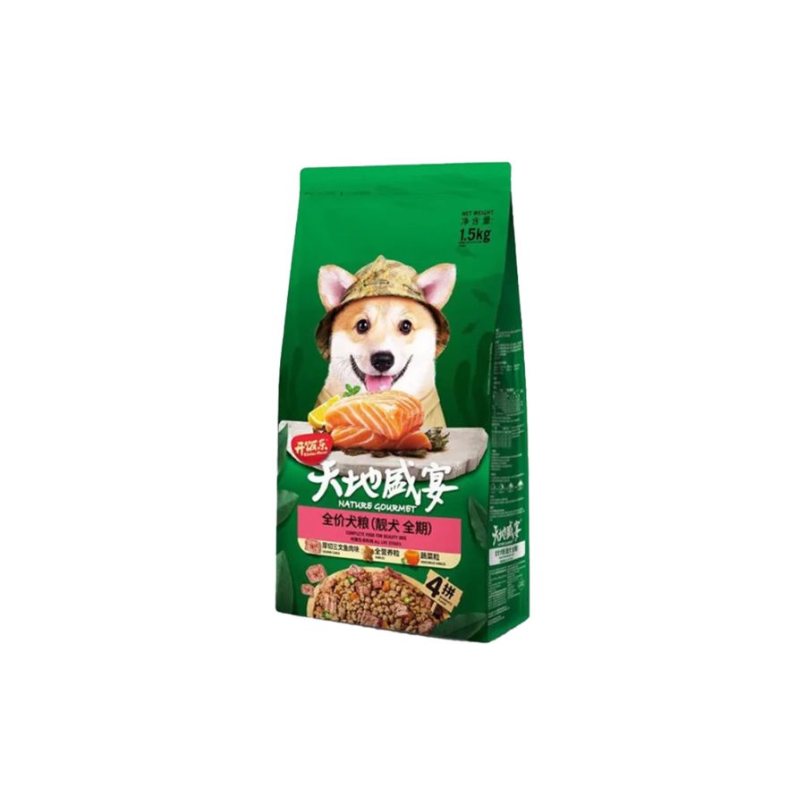 Kitchen Flavor Salmon Beauty Dog Food All Life Stage 1.5kg Free Pouch 1pcs