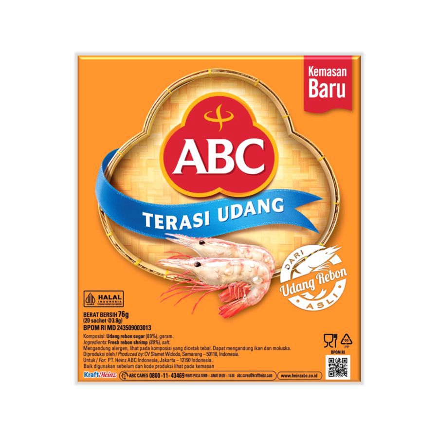 ABC Terasi Udang Sachet 20 x 3.8 gr 76gram