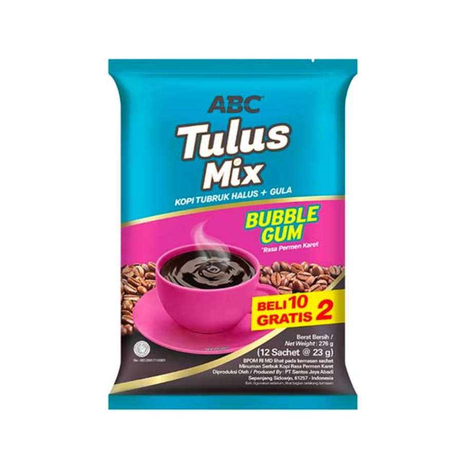 [INVALID] Abc Tulus Mix Bubble Gum Sachet (10+2) x 23gr 276 gram 276gram