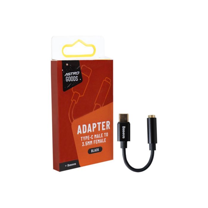 Adapter Type-C Male to 3.5mm Female Hitam -  Astro Goods