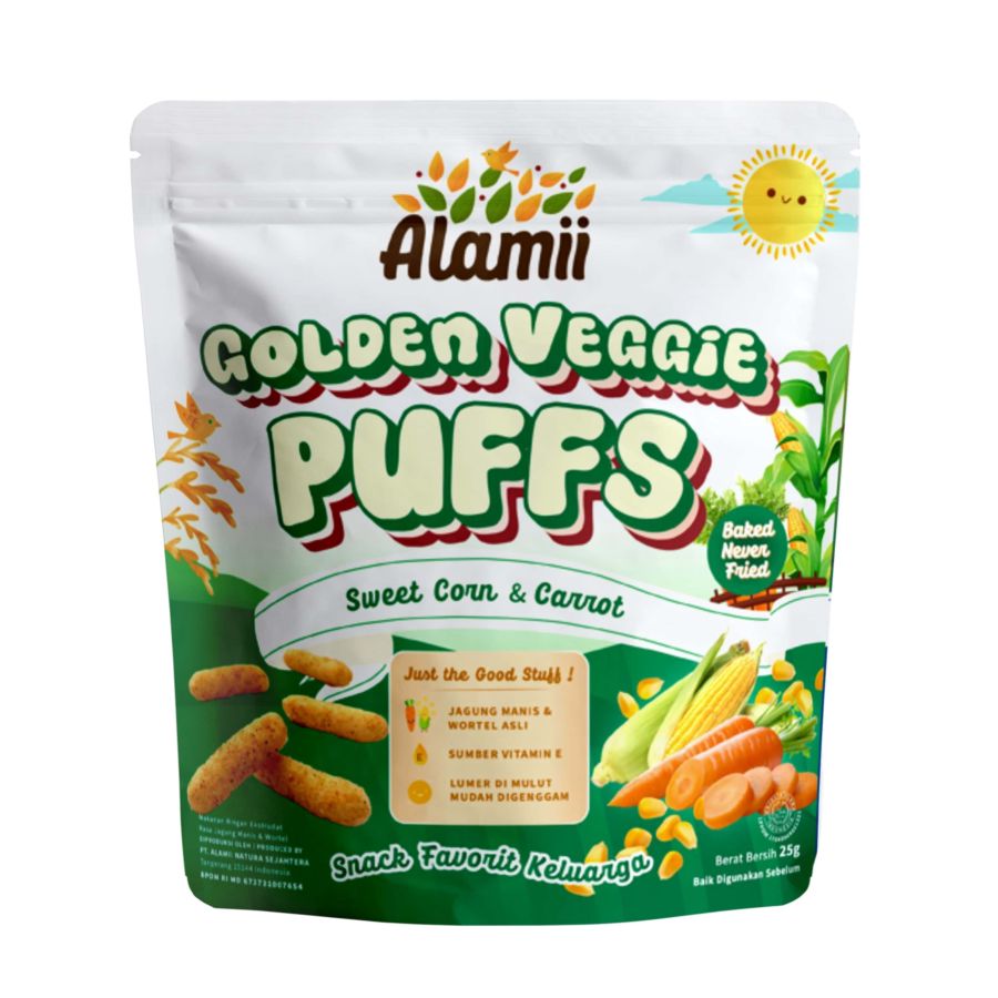 Alamii Golden Veggie Puffs (1 Thn+) 25gram