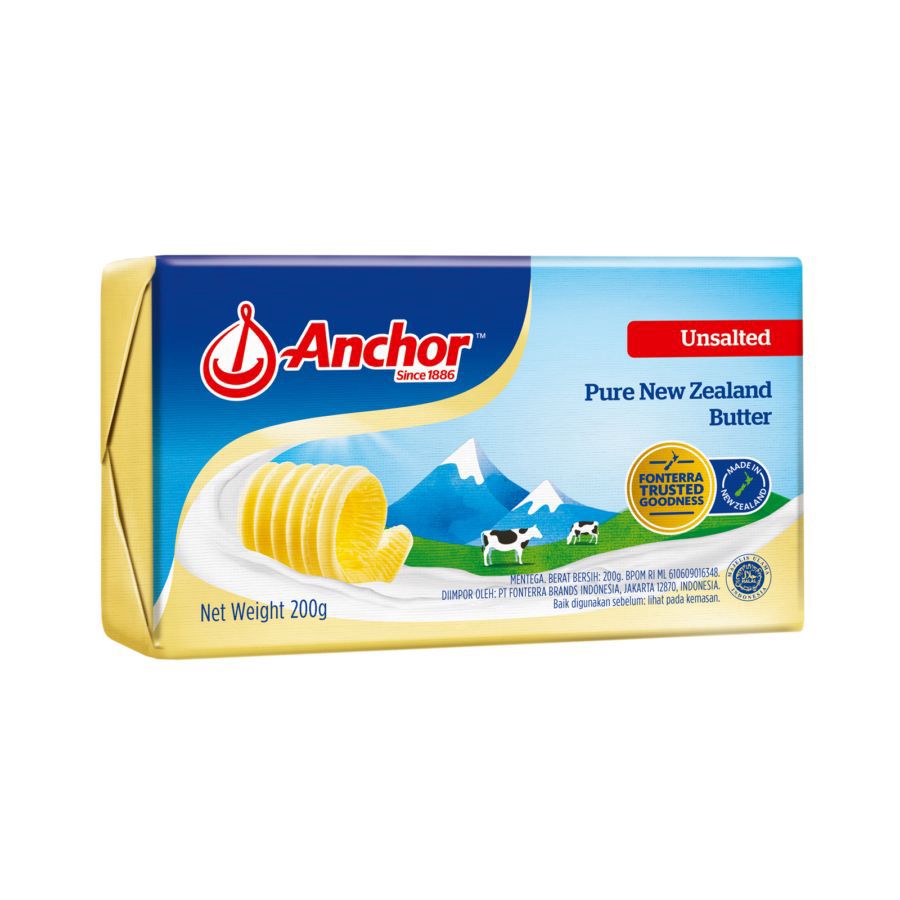 Anchor Unsalted Butter/Mentega 200gram