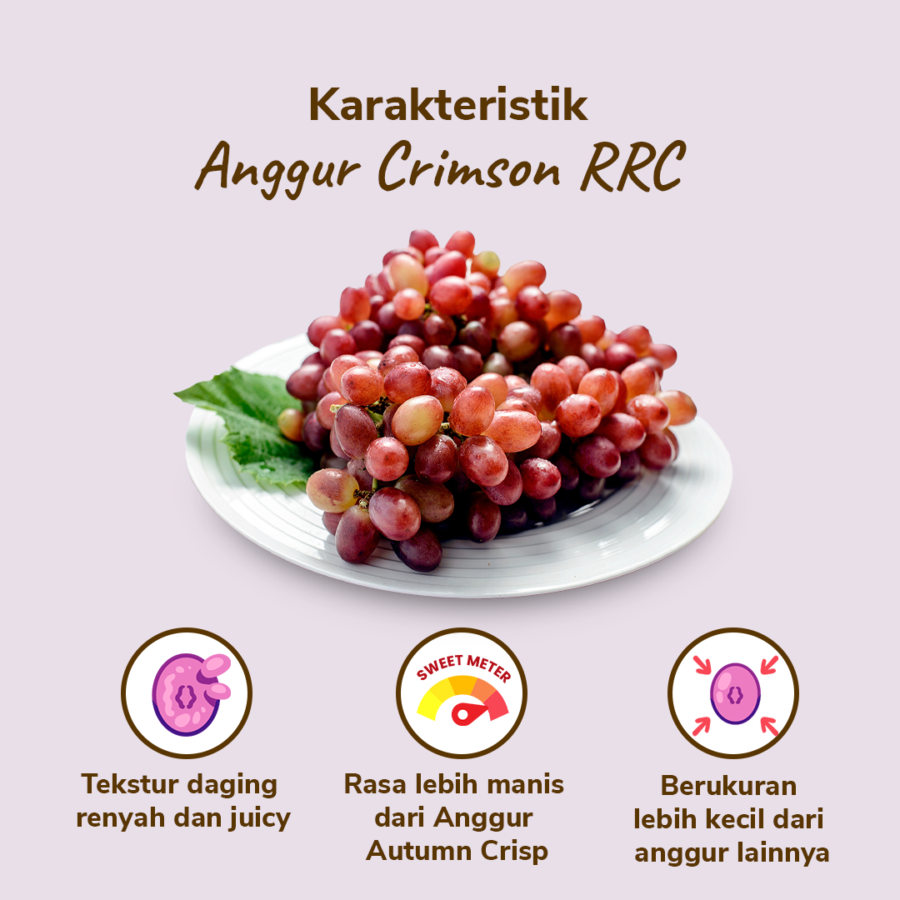 Anggur Crimson Less Seed Astro Farm 450- 500 gram