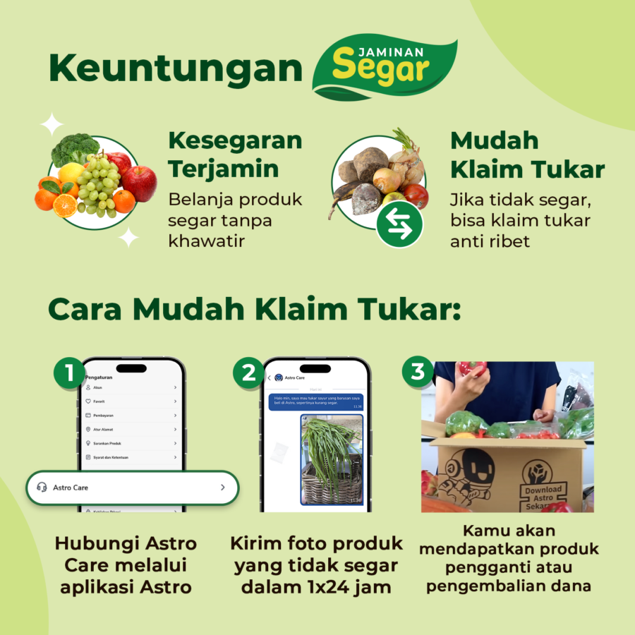 Anggur Long Thompson Less Seed Astro Farm 450-500 gram