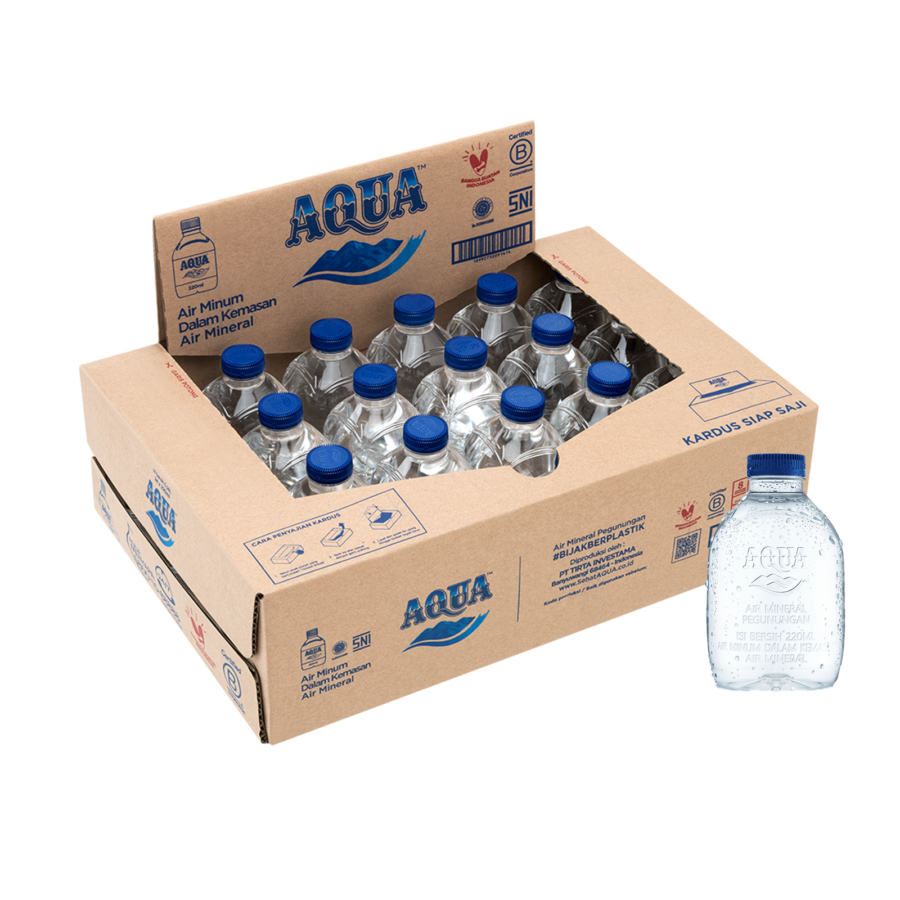 Aqua Botol Mini Cube 220ml x 24btl / Air Mineral 24bottle