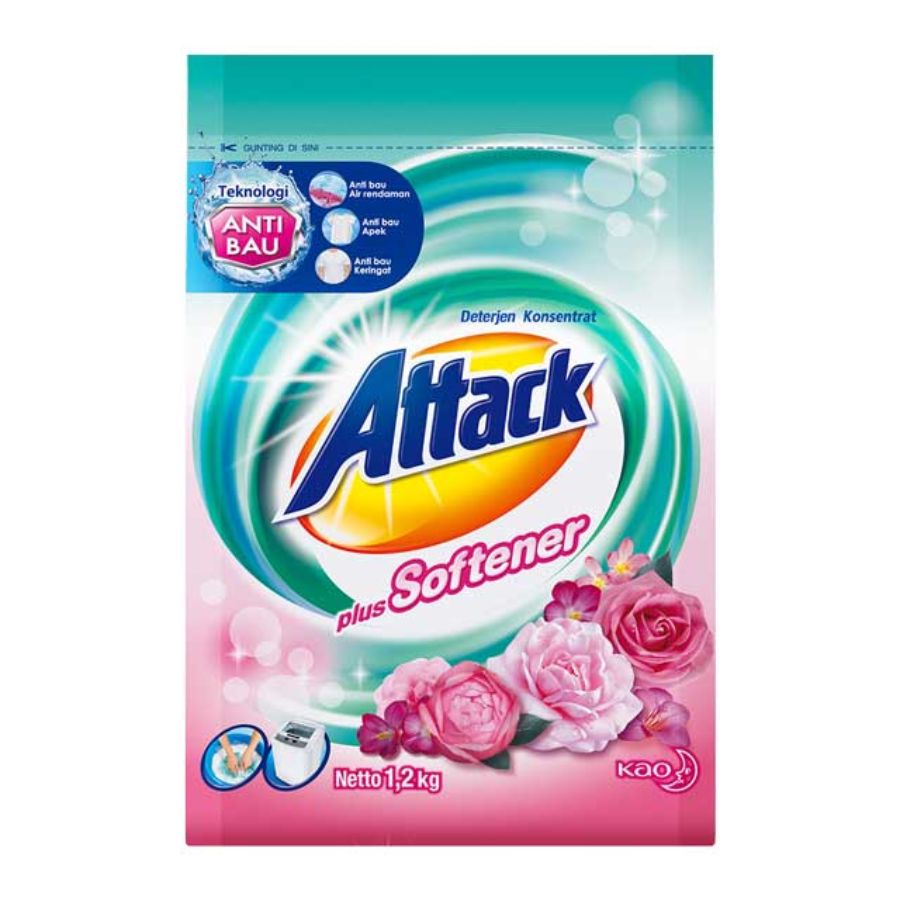 Attack Detergent Plus Softener Deterjen Bubuk 1200gram