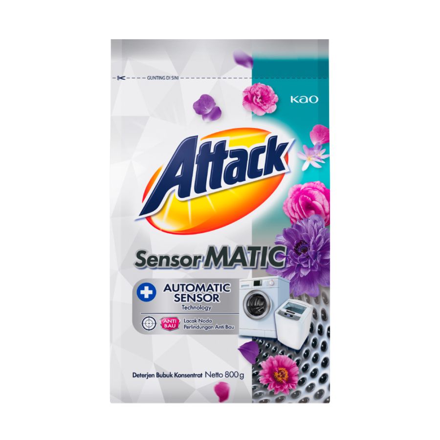 Attack Sensor Matic Top & Front Load Deterjen Bubuk 800gram