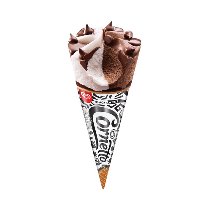 Wall's Cornetto Ice Cream Black & White