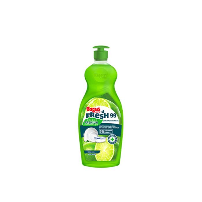 Bagus Fresh99 Premium Anti Bacterial Dish Washing Liquid Fresh Lime Botol 600ml