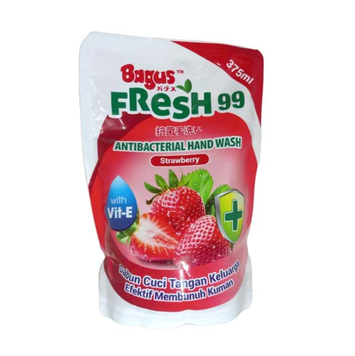 Bagus Handwash Antibacterial Strawberry Pouch 375ml