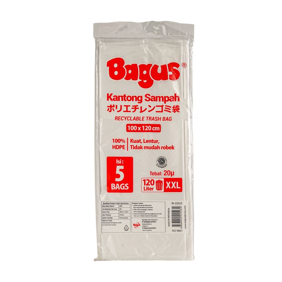 Bagus Kantong Sampah XXL 100x120cm 120L Gold/White/Gray Perlengkapan Dapur 5pcs