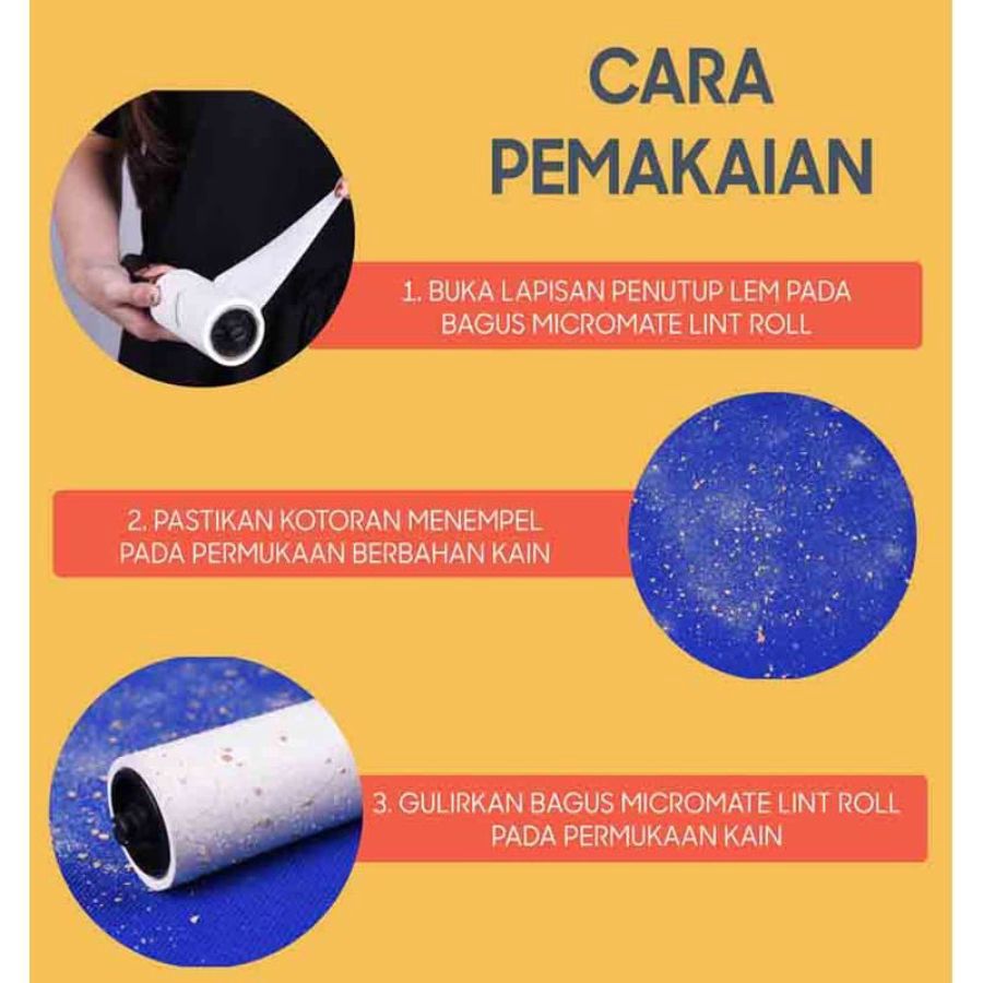 Bagus Micromate Lint Roller Cap/Kebutuhan Pakaian 1pcs