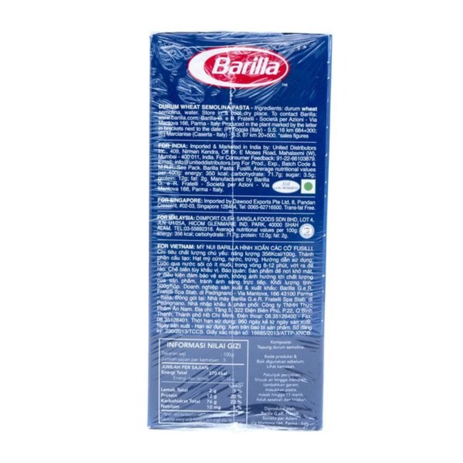 Barilla Fusilli Pasta 500gram